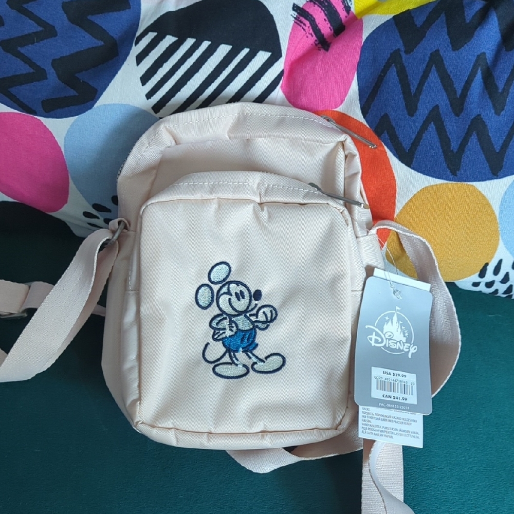 Disney Mickey Mouse Light Pink/Blush Crossbody Bag, Brand New
